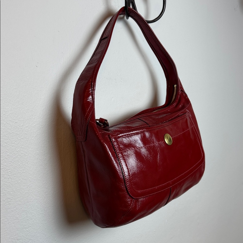 Coach Ergo Hobo Shoulder Bag Red Patent Leather G0869-F12886 Retro